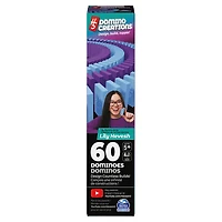 H5 Domino Creations, Coffret de 60 pièces bleues/violettes par Lily Hevesh, artiste domino sur Youtube, jeu familial classique