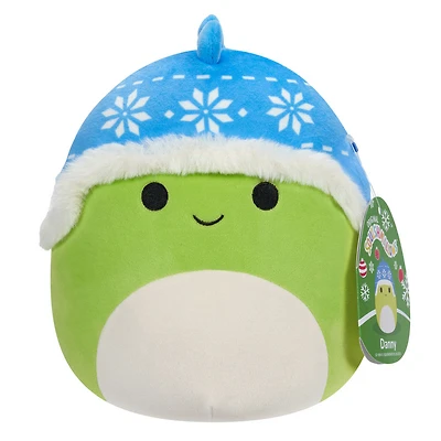 Squishmallows 12" - Dinosaure vert Danny avec chapeau bleu