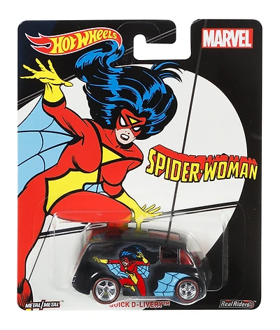Hot Wheels - Pop Culture - Marvel - Spider-Woman - Véhicule Quick D-Livery