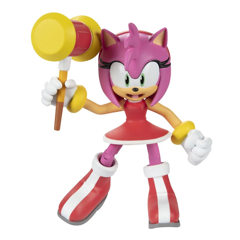 Figurine de 4 pouces SONIC avec accessoire - Amy avec Piko Piko Hammer