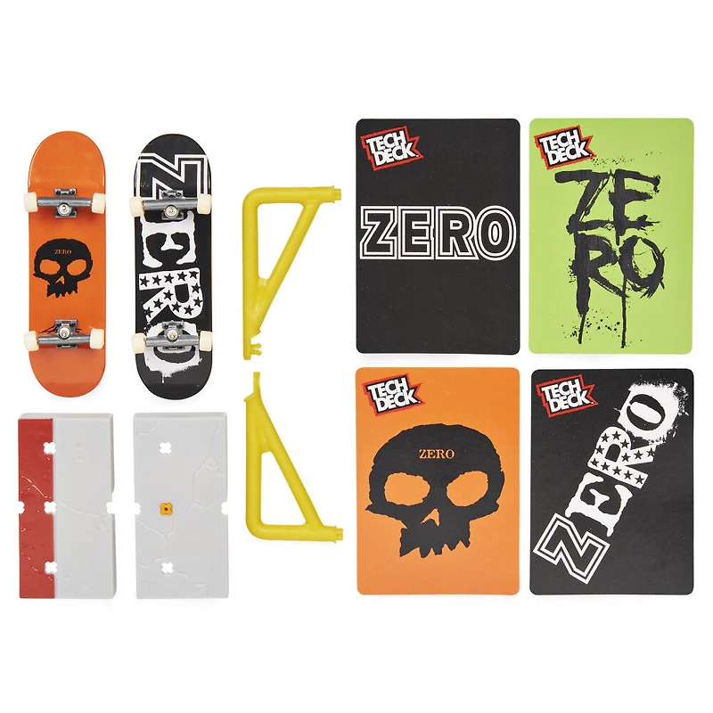 Tech Deck, Zero Skateboards Versus Series, Collectible Fingerboard 2-Pack and Obstacle Set
