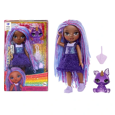 Rainbow High Littles - Indigo Bailey petite poupée violette de 5,5 po (14 cm) articulée