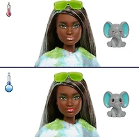 Barbie Poupée Cutie Reveal Série Jungle, éléphant et accessoires