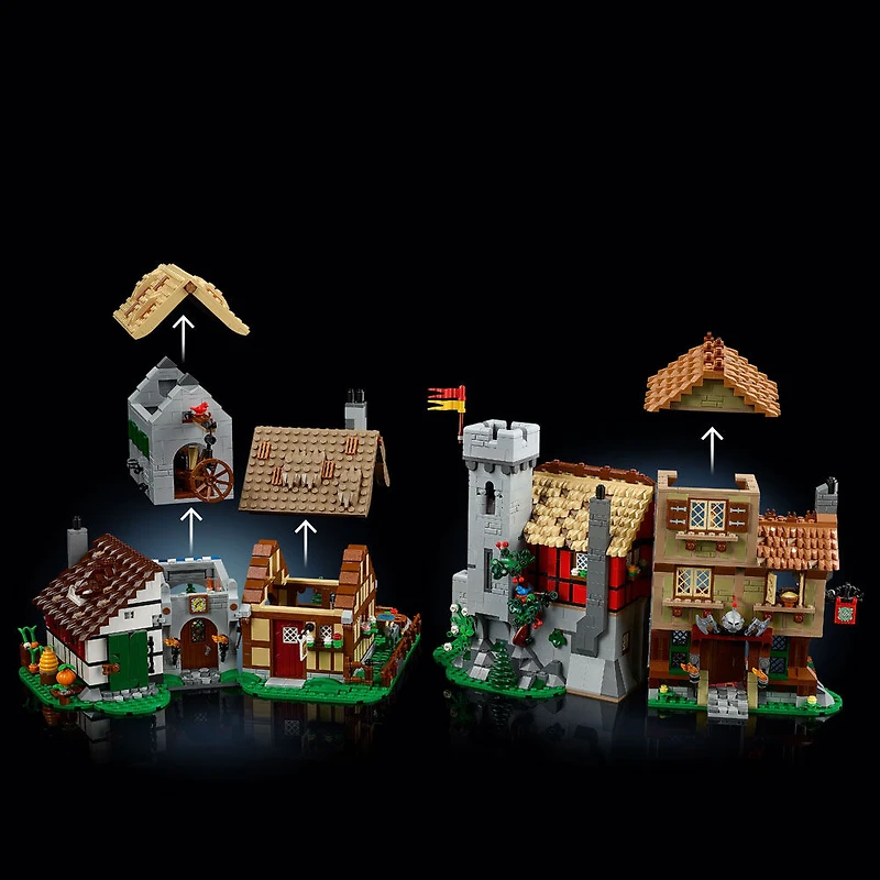 LEGO Icons Medieval Town Square Build and Display Castle Set 10332