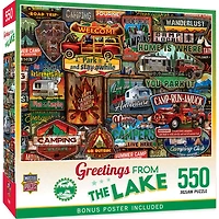 Masterpieces Puzzle Company Greetings From - The Lake Casse-Tête De 550 Pièces - Édition anglaise