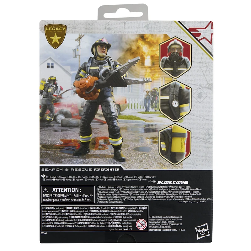 G.I. Joe Classified Series Legacy Collection - Search & Rescue Firefighter, figurine de 15 cm