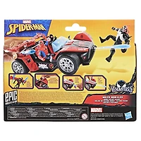Marvel Spider-Man VenomVersus Epic World of Action Miles Morales Bolide de course Remix, figurine et voiture, jouets de super-héros, dès 4 ans