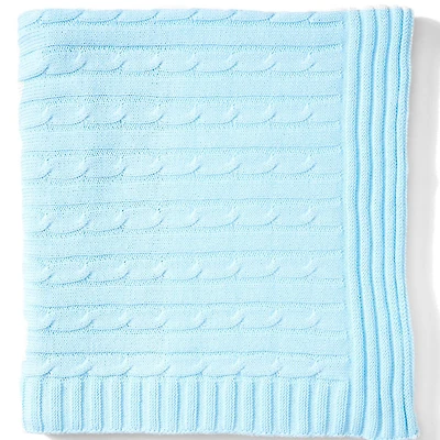 Baby Mode Signature  Bleu Classic Câble Tricot Couverture en tricot