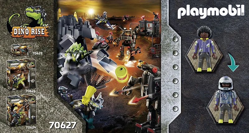 Triceratops et soldats Playmobil Dino Rise