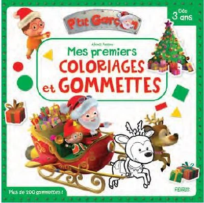 Mes Premiers Coloriages Et Stickers  P'Tit Garçon  Noël - French Text