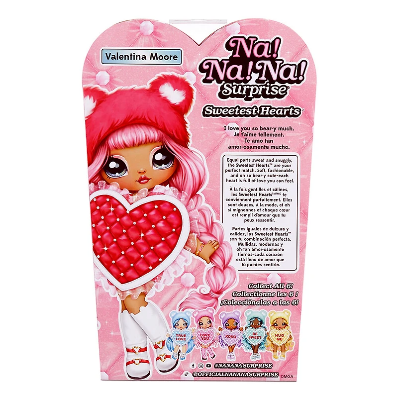 Na Na Na Surprise Valentina Moore - poupée-mannequin de 19 cm (7,5 po), inspirée d'un ourson rouge