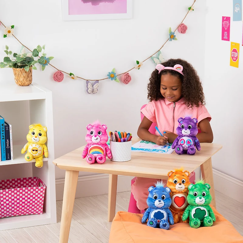 Care Bears Peluche en denim taille amusante (respectueux de l'environnement) - Good Luck Bear - Notre exclusivité