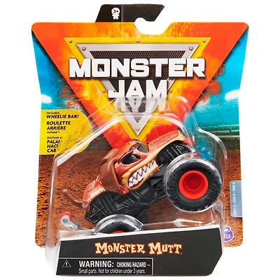 Monster Jam, Monster truck Monster Mutt officiel, véhicule en métal moulé, série Ruff Crowd