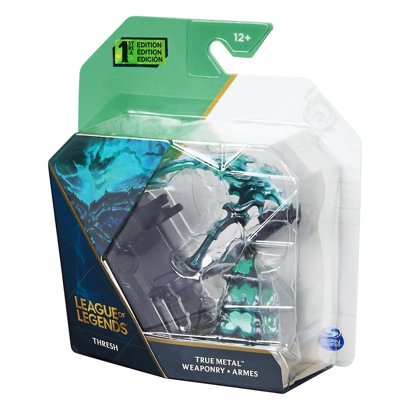 League of Legends, Official Thresh Scythe and Lantern Collectible with Display Base, True Metal Weaponry, First Edition Collectible Grade