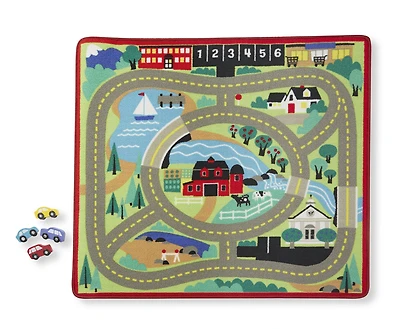 Melissa & Doug - Road Rug with 4 wooden cars