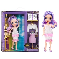 Rainbow High Fantastic Fashion Violet Willow - Poupée-mannequin violette de 11 po (28 cm) et jouet