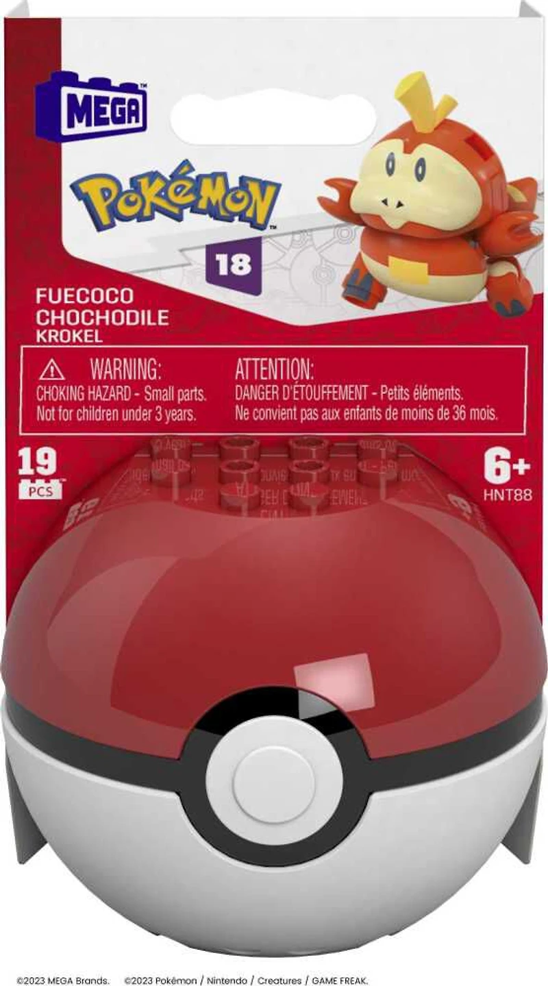 MEGA - Pokémon - Figurine articulée - Chochodile, Pokéball (19 pièces)