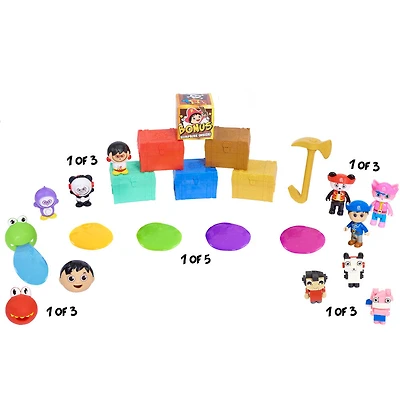 Ryan's World Soulève et Ecrase le Trésor Surprise, 5 surprises à l'intérieur