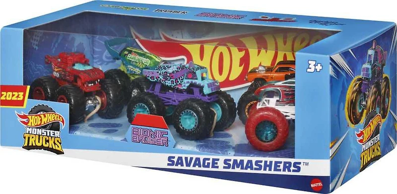Hot Wheels Monster Trucks Savage Smashers Rolling Warriors 5 Pack - R Exclusive