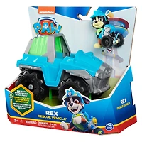 PAW Patrol, Rex Rescue Vehicle, Camion avec figurine articulée à collectionner, jouets respectueux de la planète