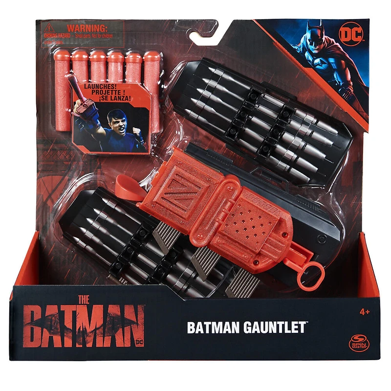 DC Comics, Batman Gauntlet avec lance-projectiles, Jouet pour jeu de rôle interactif, Jouets pour enfants à collectionner du film Batman