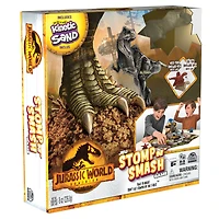 Jurassic World Dominion, Stomp N' Smash Board Game Sensory Dinosaur Toy with Kinetic Sand