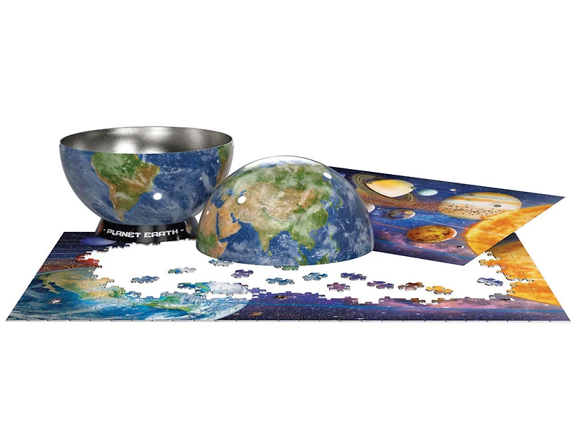 Eurographics Puzzle rond en forme de planète Terre, 550 pièces