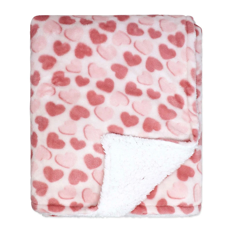 Jesse & Lulu Lounge Blanket with Sleep Mask: Pink Heart  Blanket