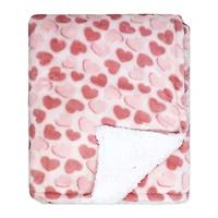 Jesse & Lulu Lounge Blanket with Sleep Mask: Pink Heart  Blanket