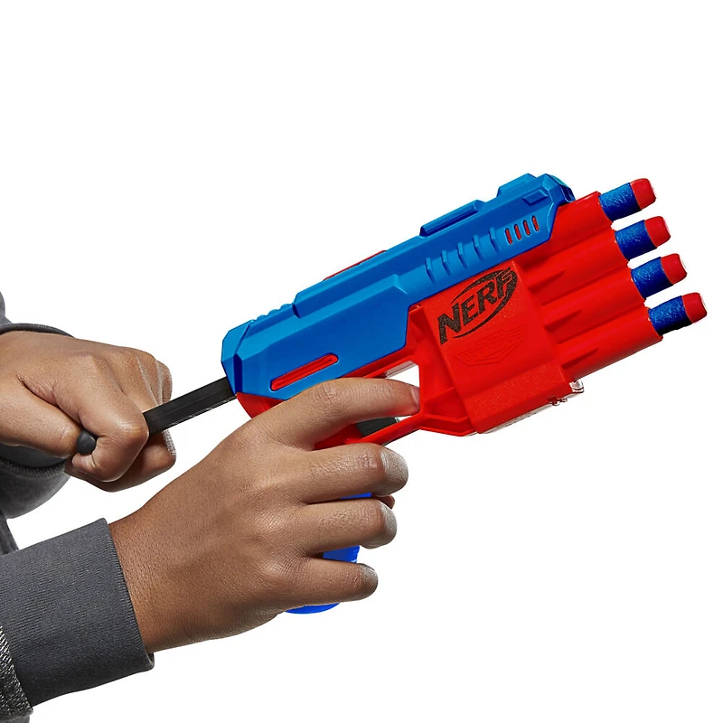 Nerf Alpha Strike, blaster Claw QS-4, inclut 4 fléchettes en mousse Nerf Elite officielles, facile à utiliser
