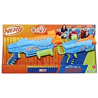 Nerf Elite Junior Ultimate Starter Set, 2 blasters faciles à utiliser, 15 fléchettes Nerf Elite