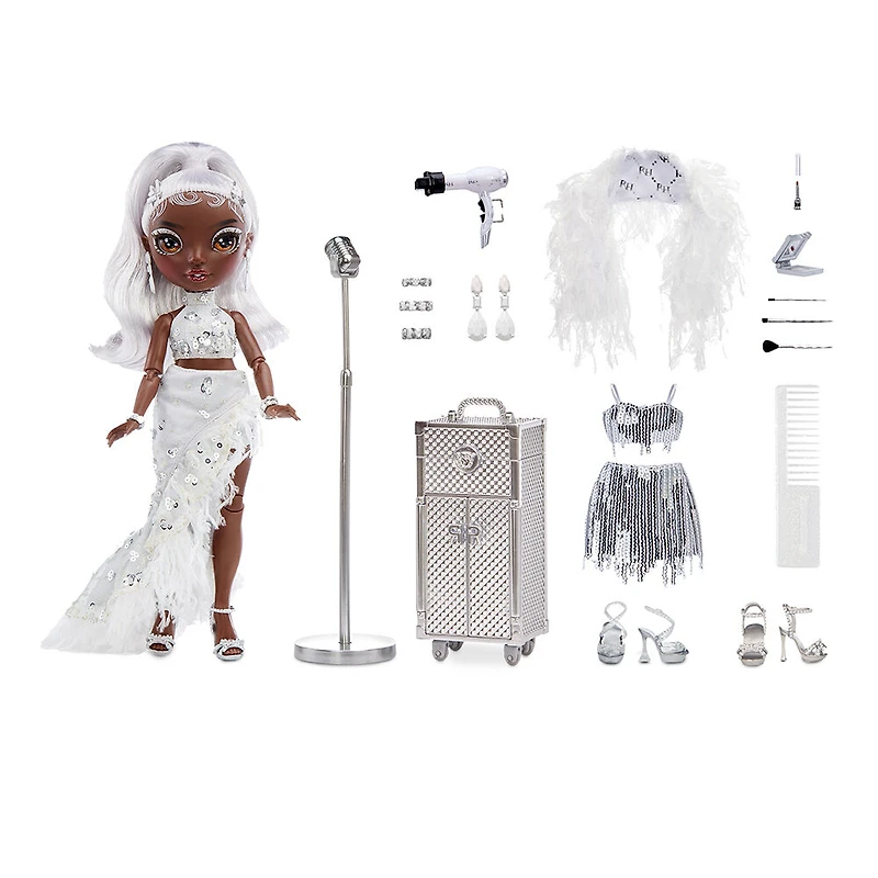 Rainbow Vision Rainbow High Rainbow Divas - Poupée-mannequin Ayesha Sterling (argentée).