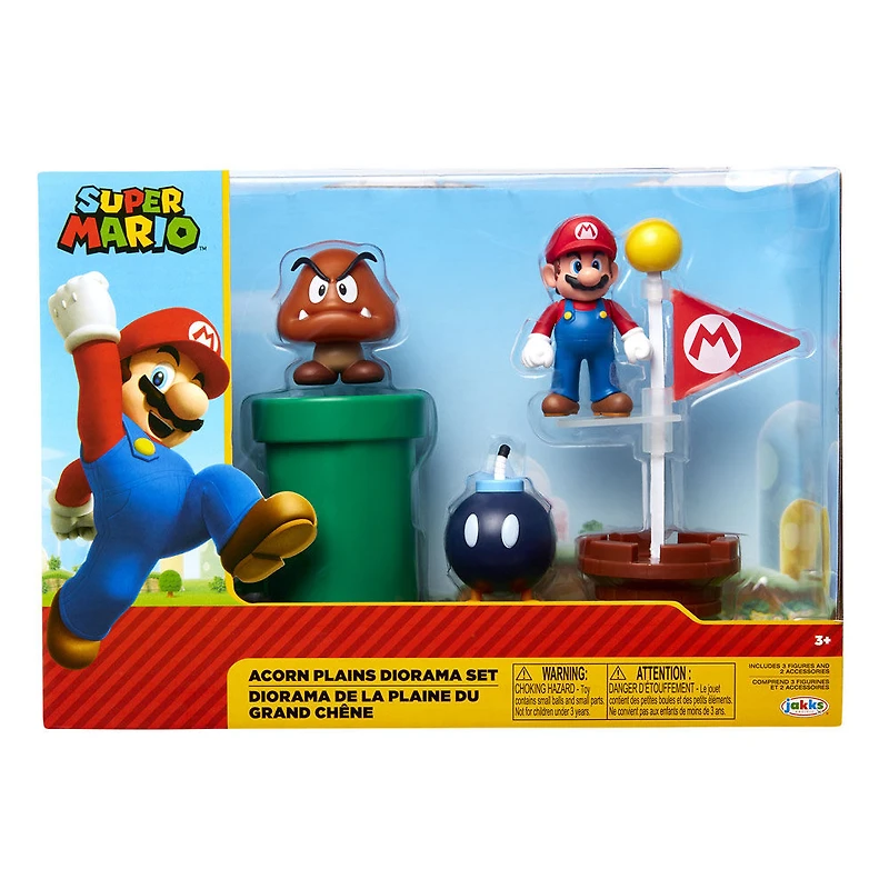 Ensemble de diorama de 5 Figurines de 2,5 pouces Mario Plaine du grand chêne de Nintendo