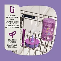 Contigo Kids Leighton Spill-Proof Tumbler with Straw, Grape Tulips, 14 oz