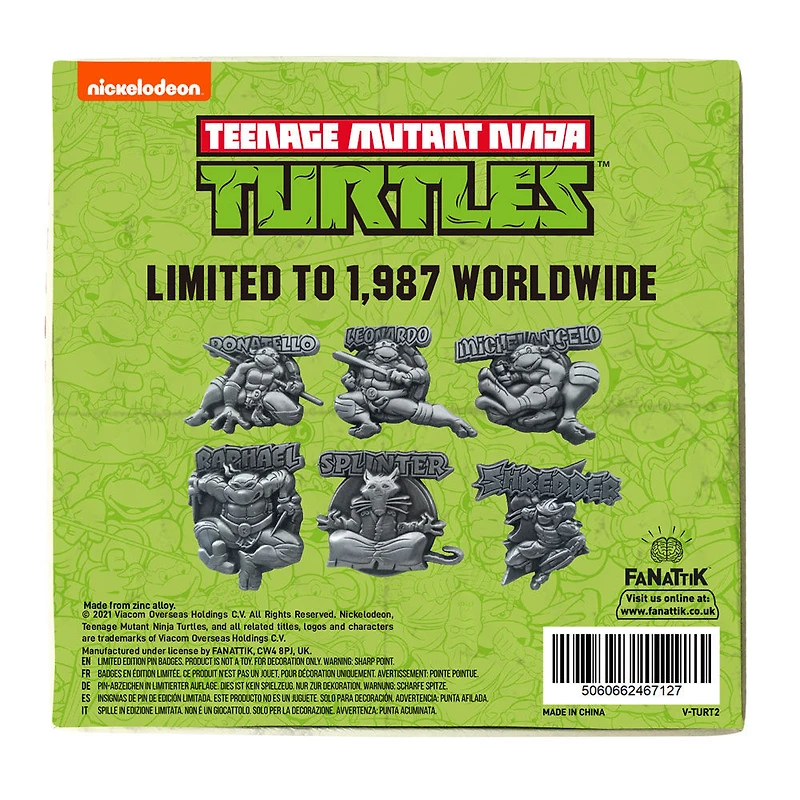 Teenage Mutant Ninja Turtles Limited Edition Set of 6 Pin Badges