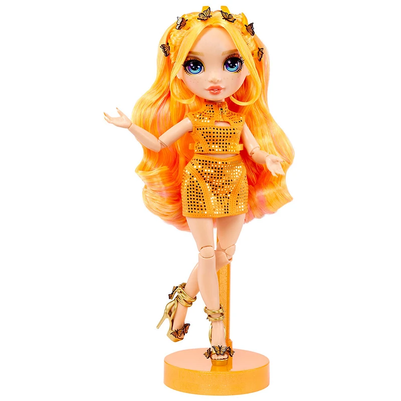 Rainbow High Fantastic Fashion Poppy Rowan - Poupée-mannequin orange de 11 po (28 cm) et jouet