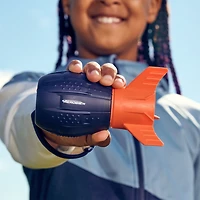 Ballon Aerobie Super Sonic Fin Catch, ballon de football américain aérodynamique et souple Russell Wilson, bleu/orange