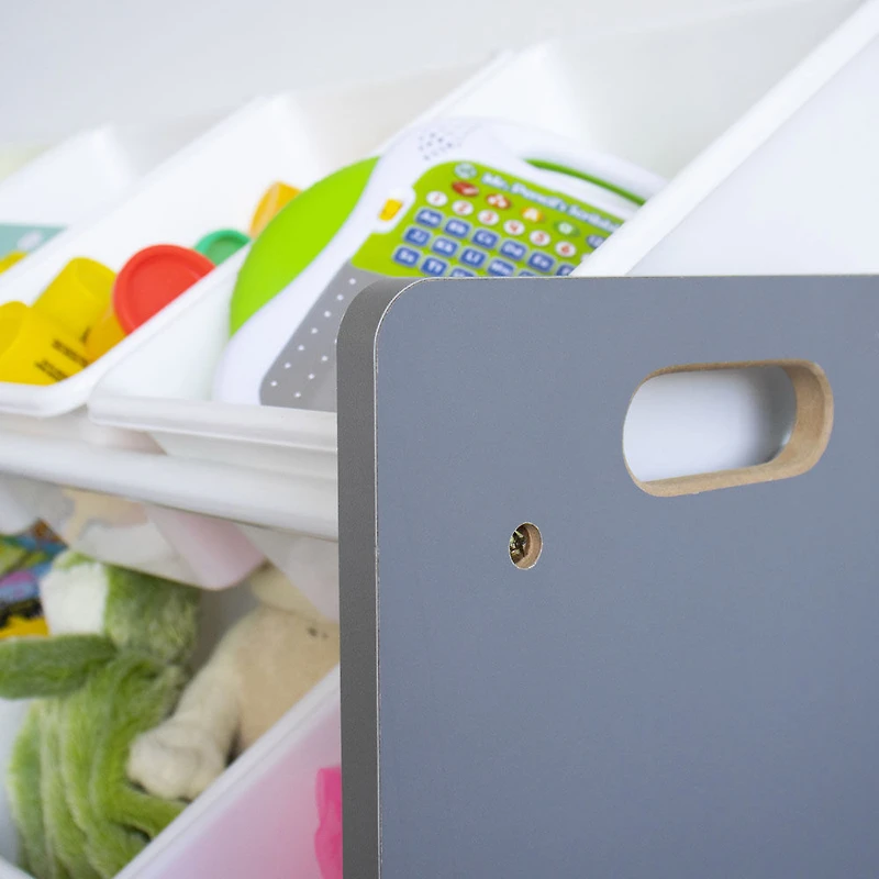 Toy Organizer with 20 Bins, Grey/White