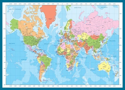 Eurographics carte du monde Puzzle Piece 300 surdimensionnée.
