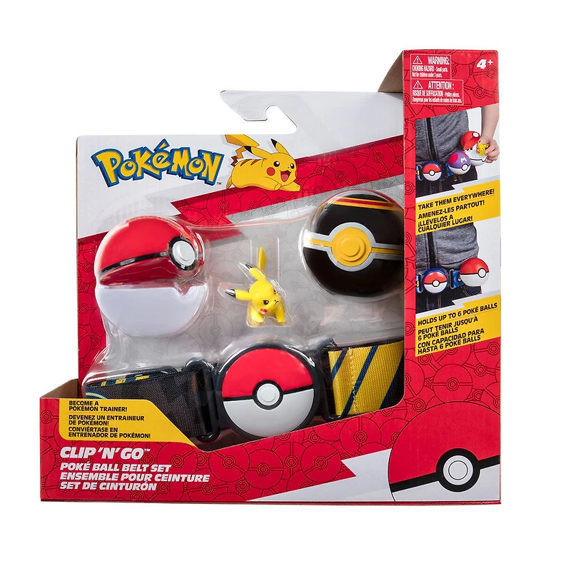 Pokémon - Ensemble de ceinture Clip 'N Go - Pikachu + Poké Ball et Niveau Ball (Level Ball)