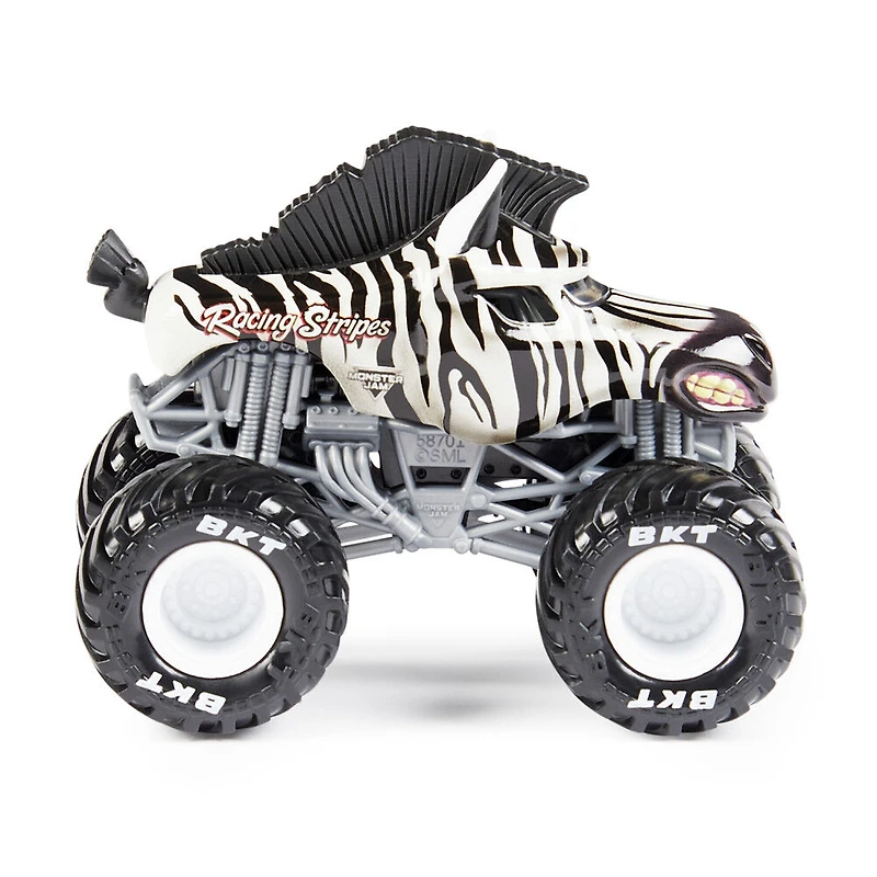 Monster Jam, Monster trucks officiels en métal moulé Bulldozer Vs. Racing Stripes, échelle 1:64