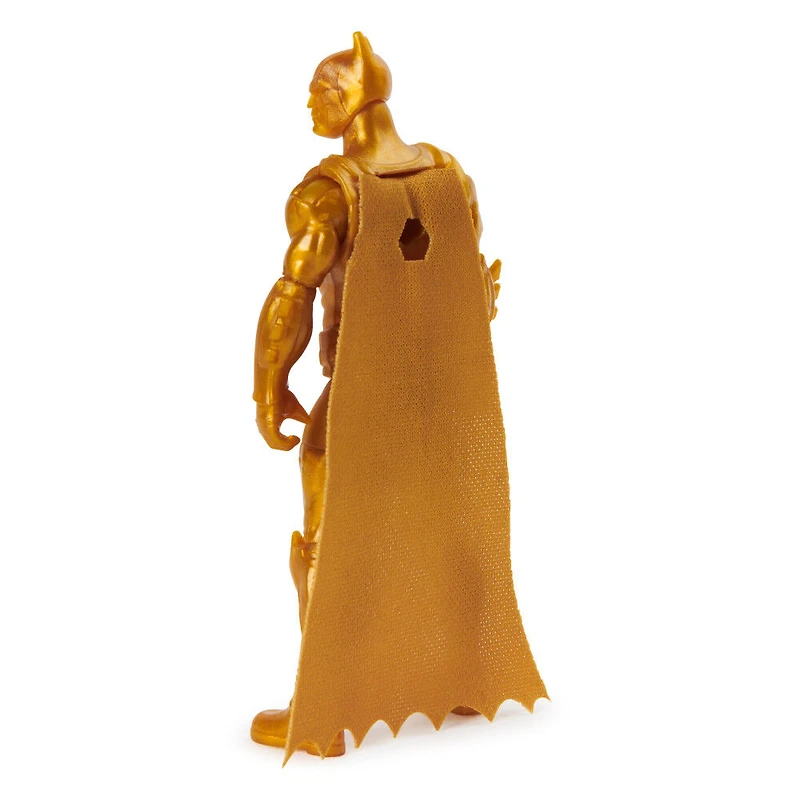 DC Comics, Figurine articulée Rebirth Batman métallique avec 2 accessoires mystère, 10 cm