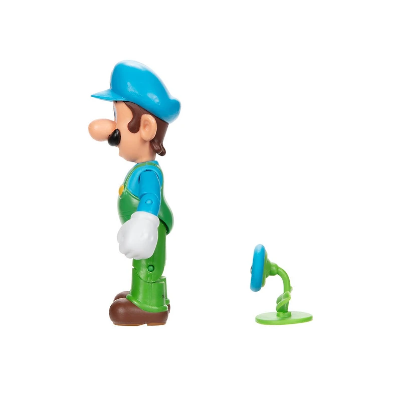 Figurine Super Mario de 4 pouces - Luigi de glace avec Fleur de glace 