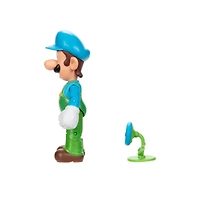 Figurine Super Mario de 4 pouces - Luigi de glace avec Fleur de glace 