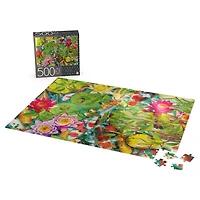 500-Piece Jigsaw Puzzle with Foil Accents, Koi Pond