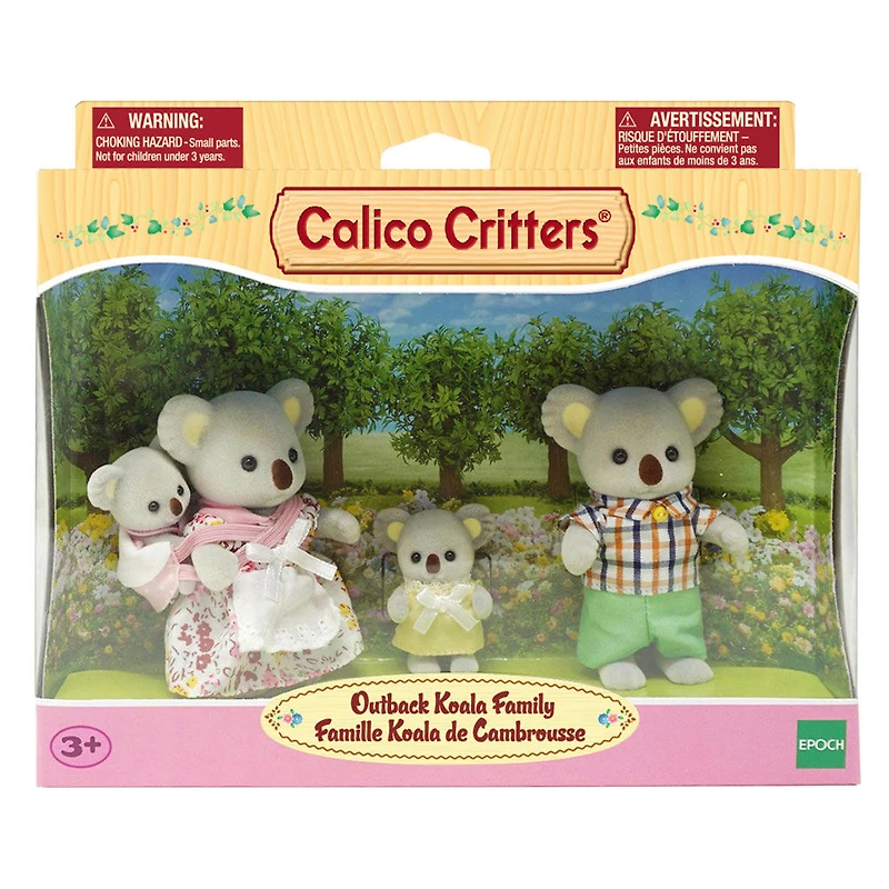 Calico Critters Outback Koala Family, Lot de 4 figurines de poupée à collectionner