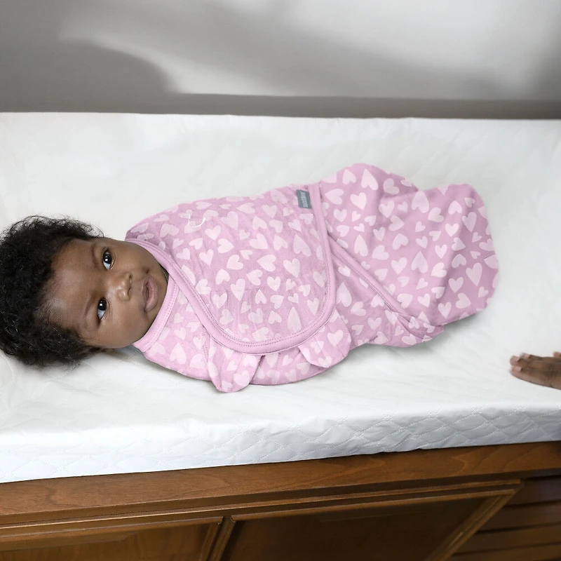 Velboa - Coeurs Roses 2PK P/M 0-3M de SwaddleMe By Ingenuity