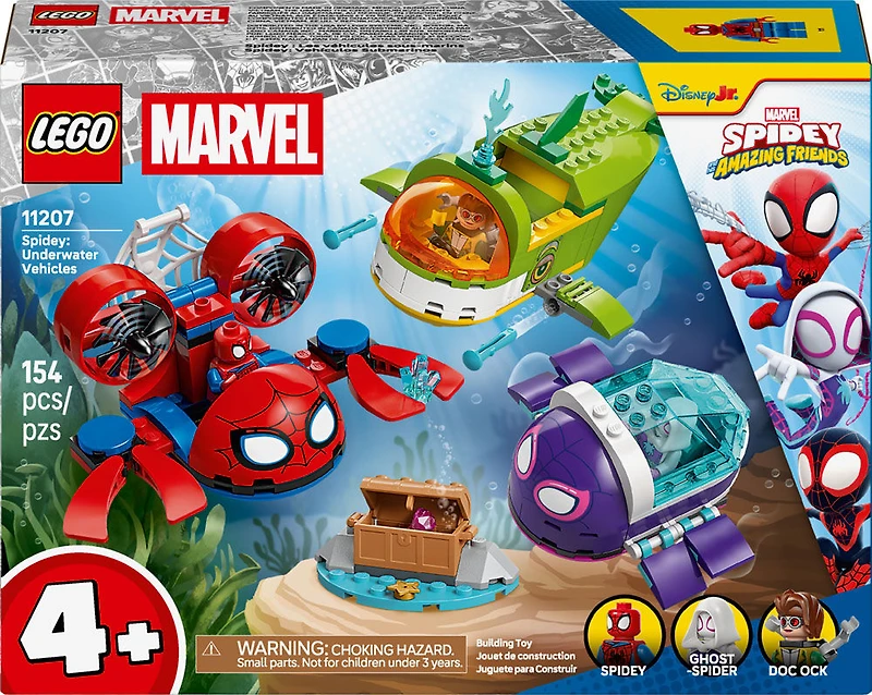 LEGO Marvel Spidey et ses amis extraordinaires Spidey : Les Véhicules Sous-Marins, Jouet de Construction de Superhéros 11207