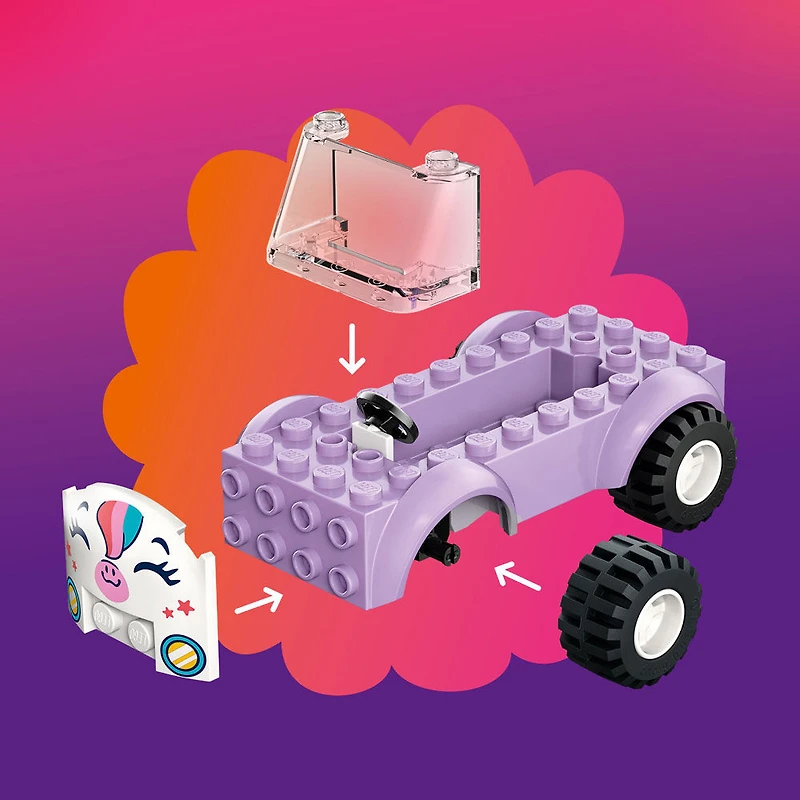 LEGO Friends La Voiture de Livraison de Gâteaux Licorne - Ensemble de Construction avec 2 Minipoupées et un Gâteau - 42675