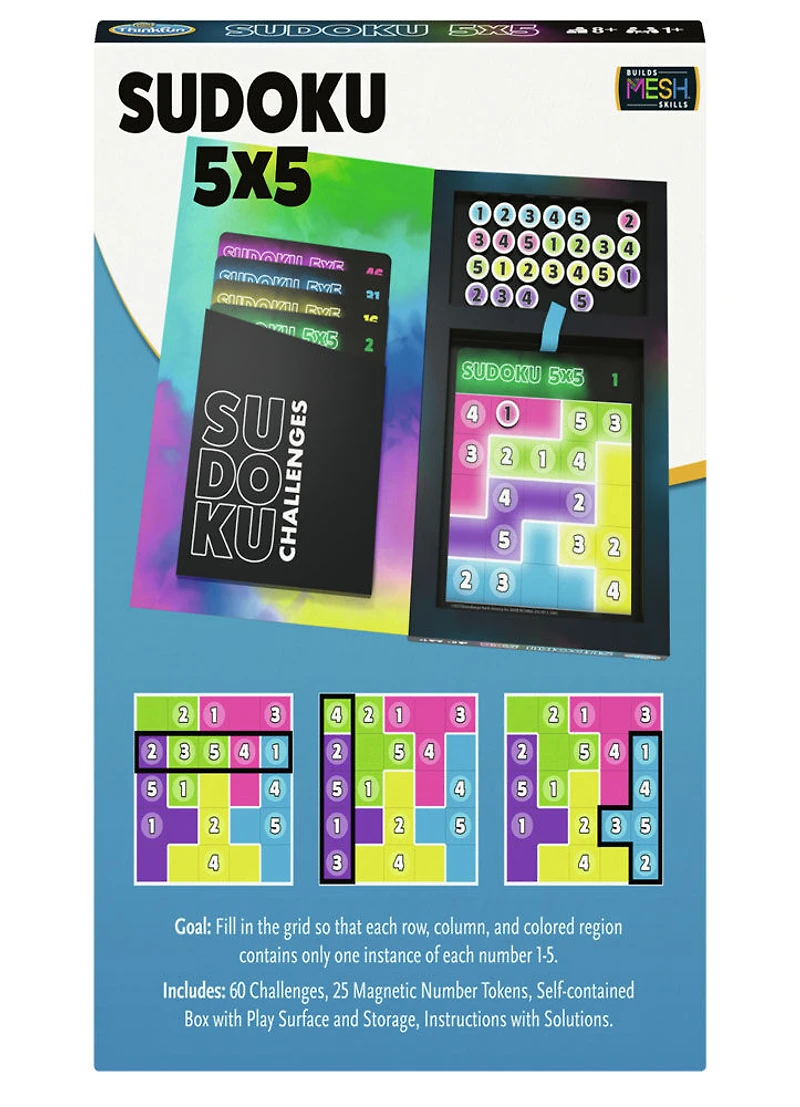 ThinkFun Sudoku 5x5 Magnetic Travel Puzzle: A New, Fun, Energetic Twist to the Classic Game! - English Edition